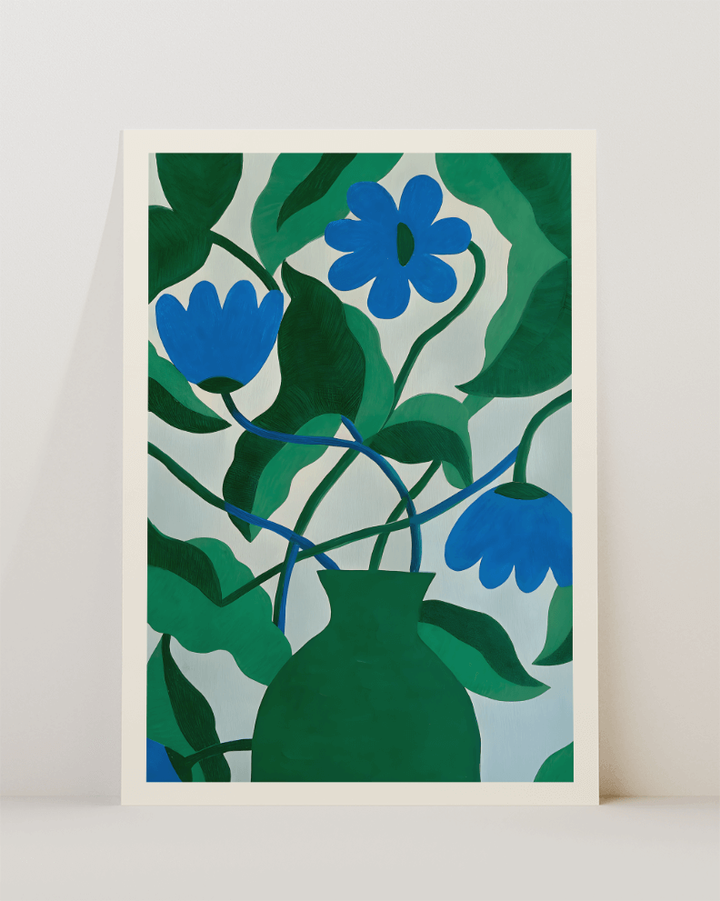 'Flowers of Cobalt' Figuratieve Kunstprint