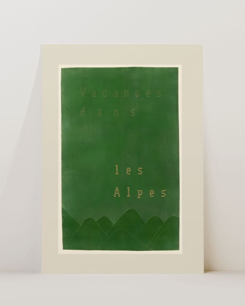 'Vacances dans les Alpes' Moderne Typografie Print