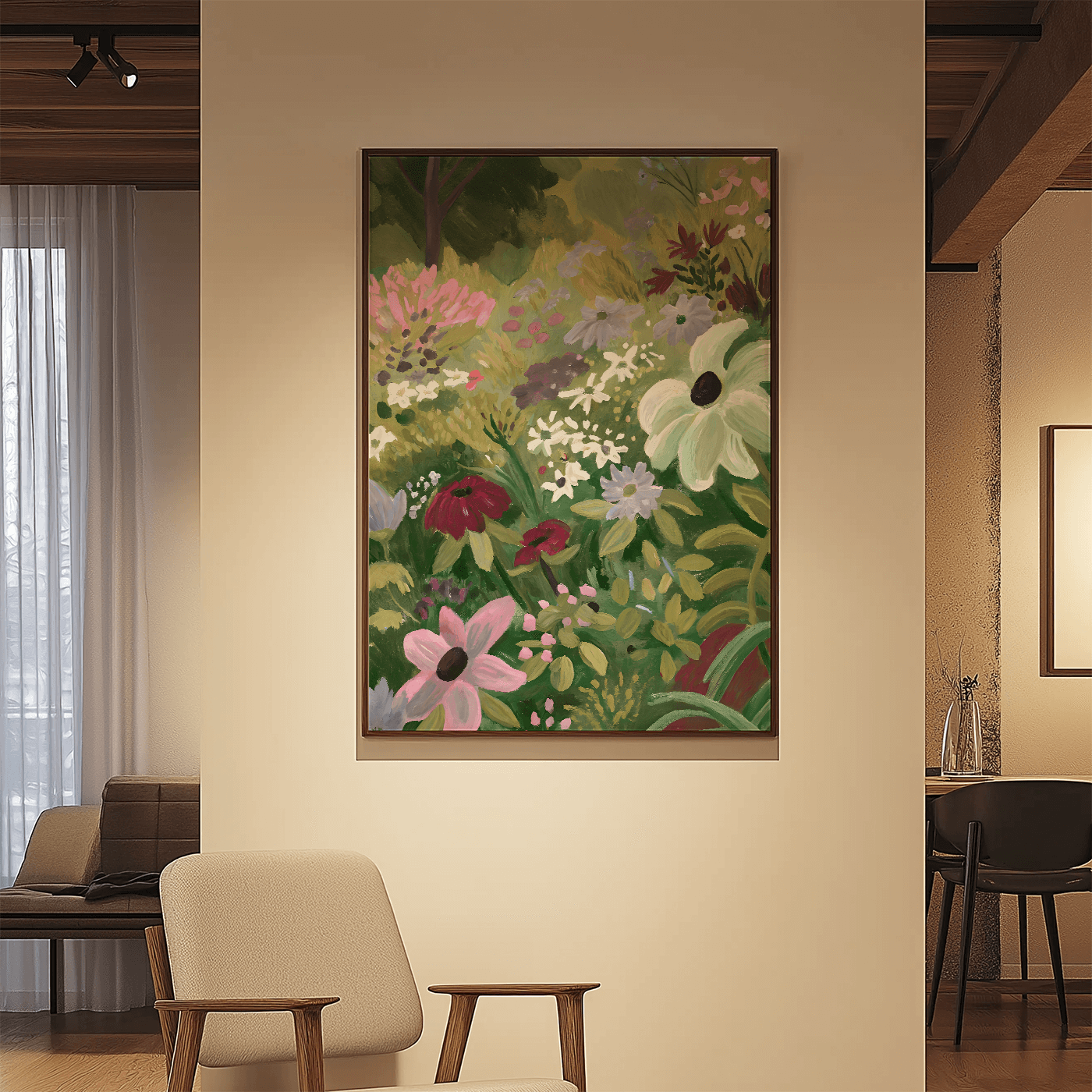 'Jardin de fleurs sauvages' Geschilderde Kunstprint