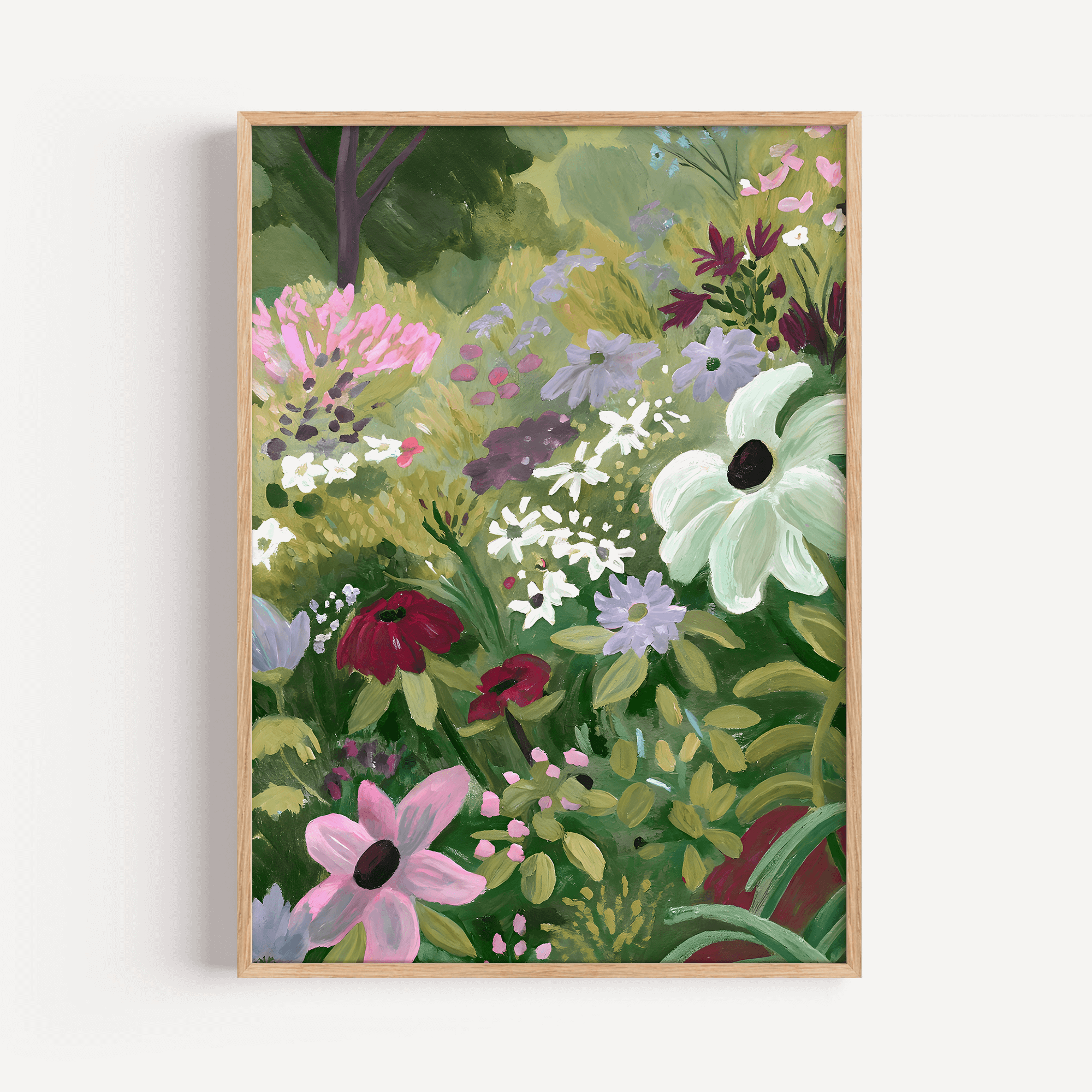 'Jardin de fleurs sauvages' Geschilderde Kunstprint